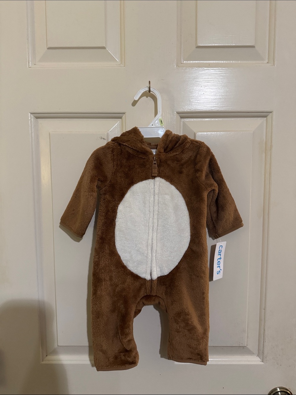 Carter's Brown Plush Hooded Reindeer Baby One-Piece